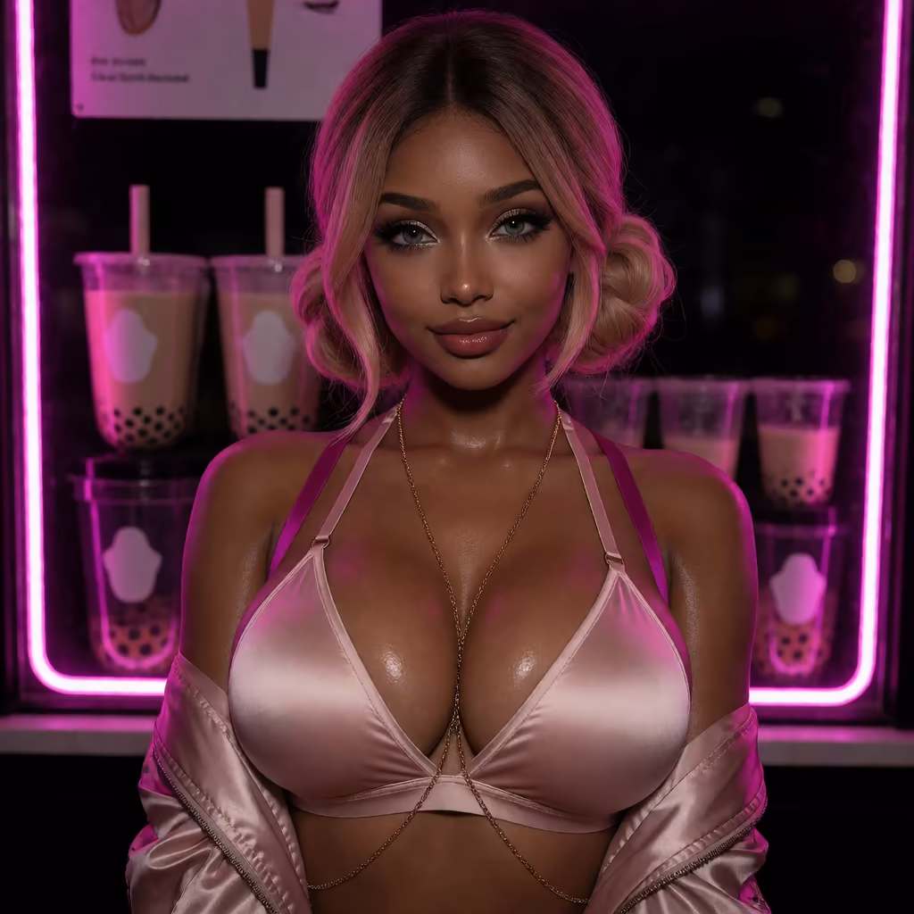 is candy ai legit — a character portrait shot in a bubbletea setting